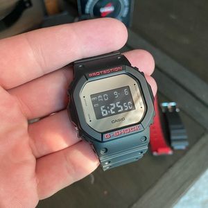 G-SHOCK dw-5600 mirrored watch with xtra bands